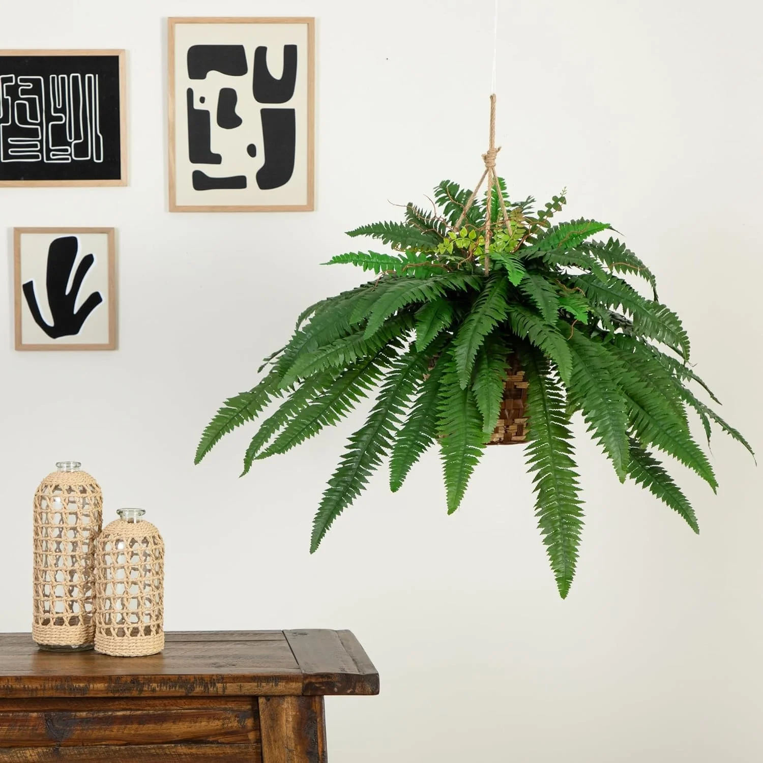 🌿🏡Artificial Hanging Fern Plant – Effortless Greenery for Home & Garden - Image 11