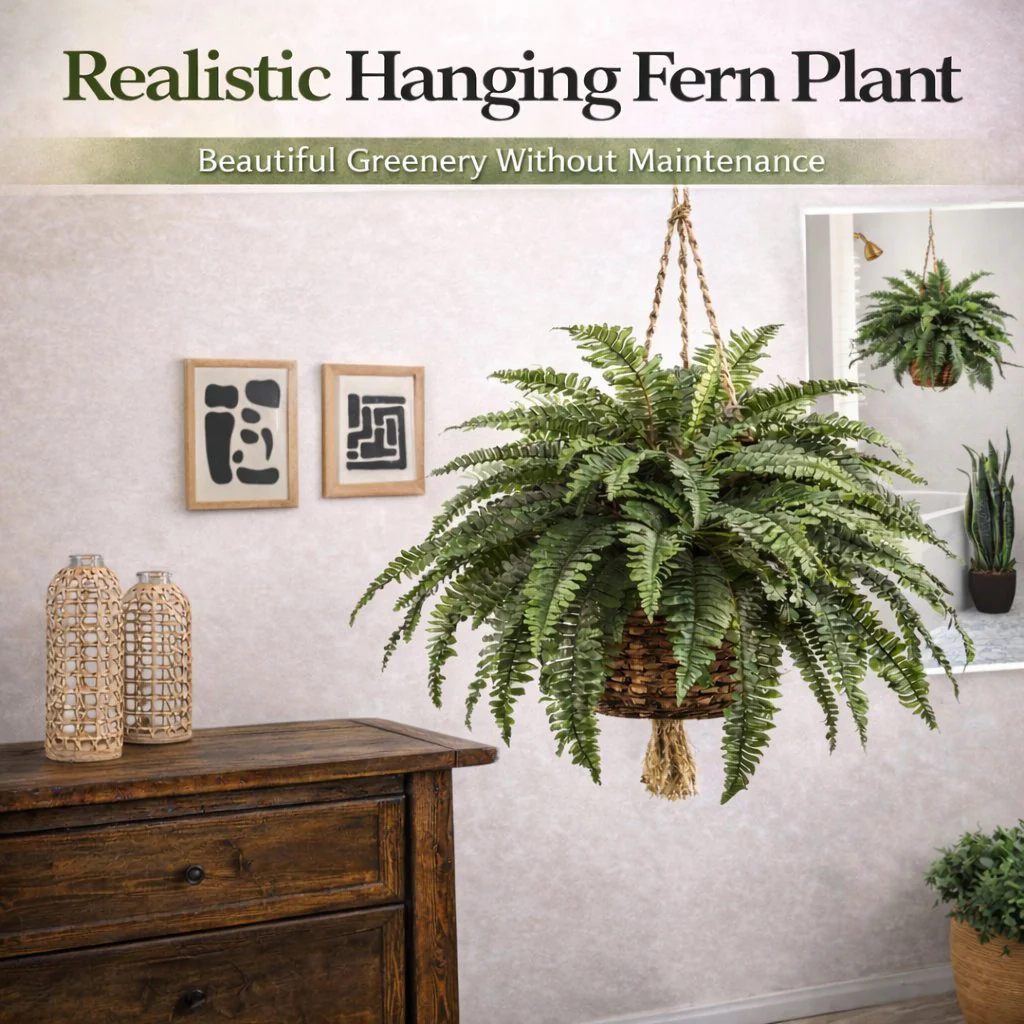 🌿🏡Artificial Hanging Fern Plant – Effortless Greenery for Home & Garden - Image 5