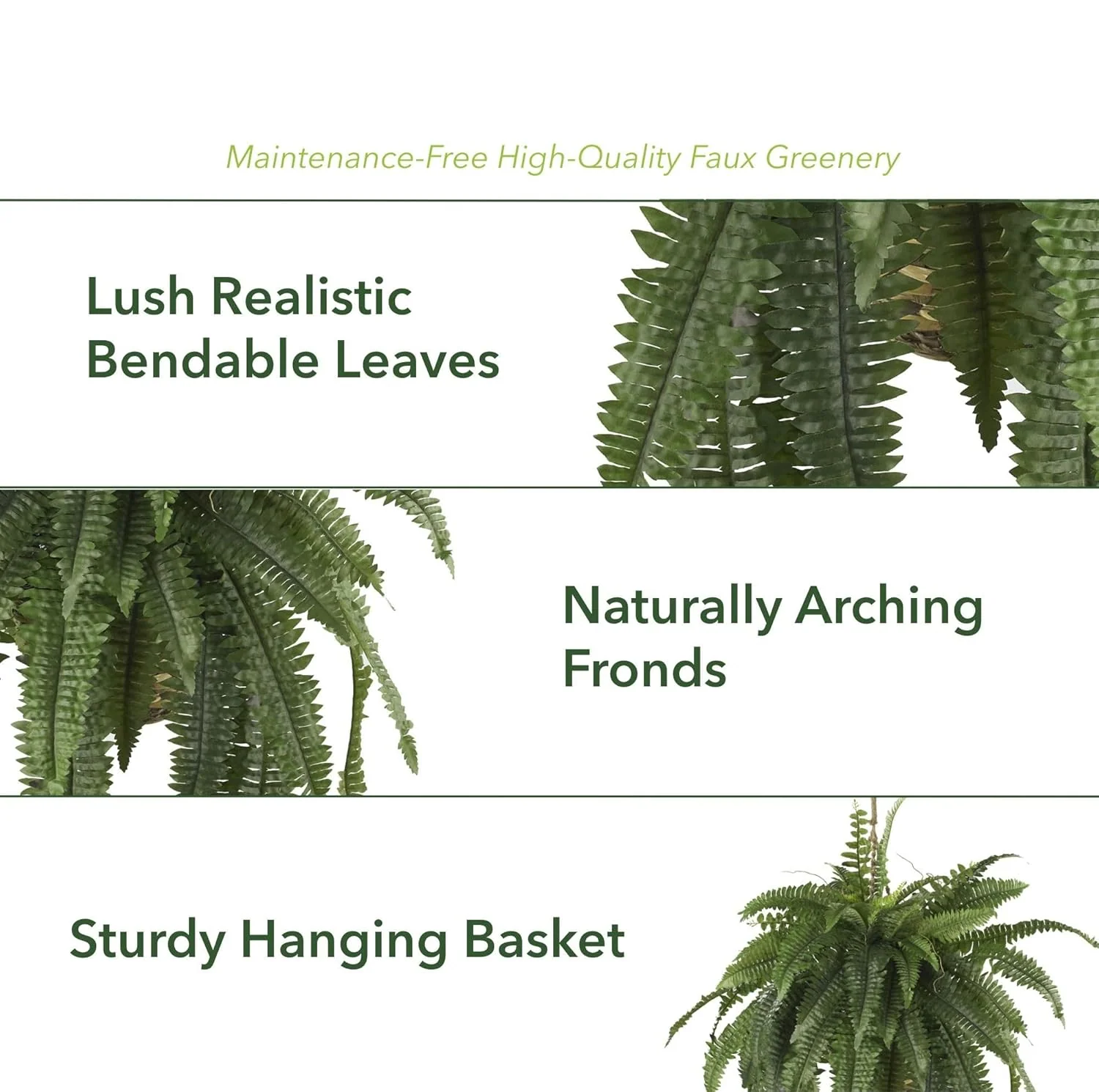 🌿🏡Artificial Hanging Fern Plant – Effortless Greenery for Home & Garden - Image 7