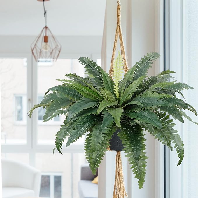 🌿🏡Artificial Hanging Fern Plant – Effortless Greenery for Home & Garden - Image 8