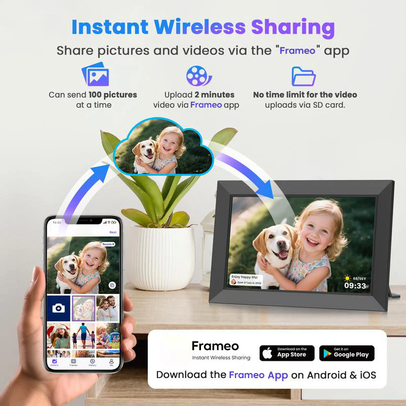 10.1" WiFi Digital Photo Frame – HD Touch Screen, 32GB Storage - Image 2