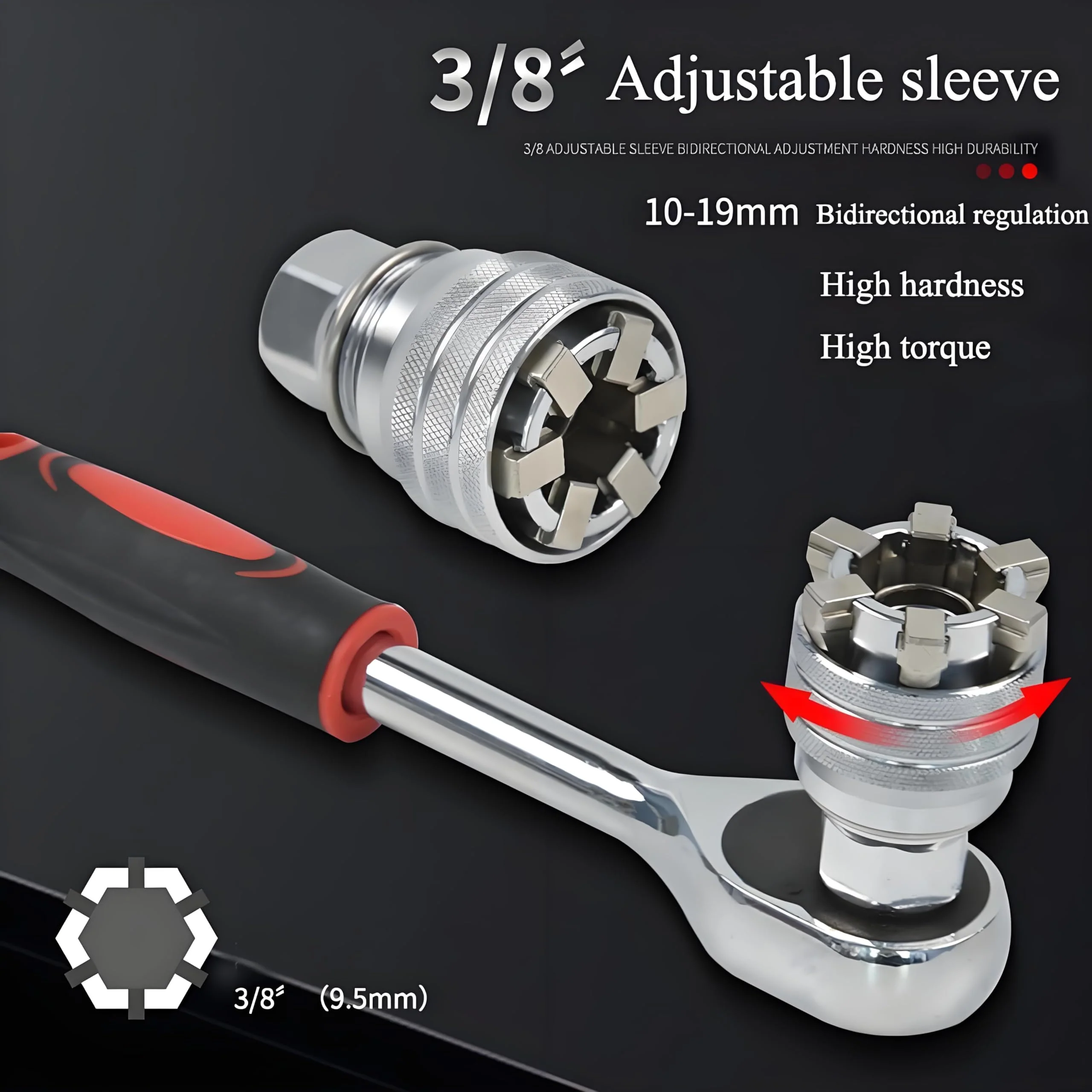 10-19mm Adjustable Universal Socket Wrench - Image 2