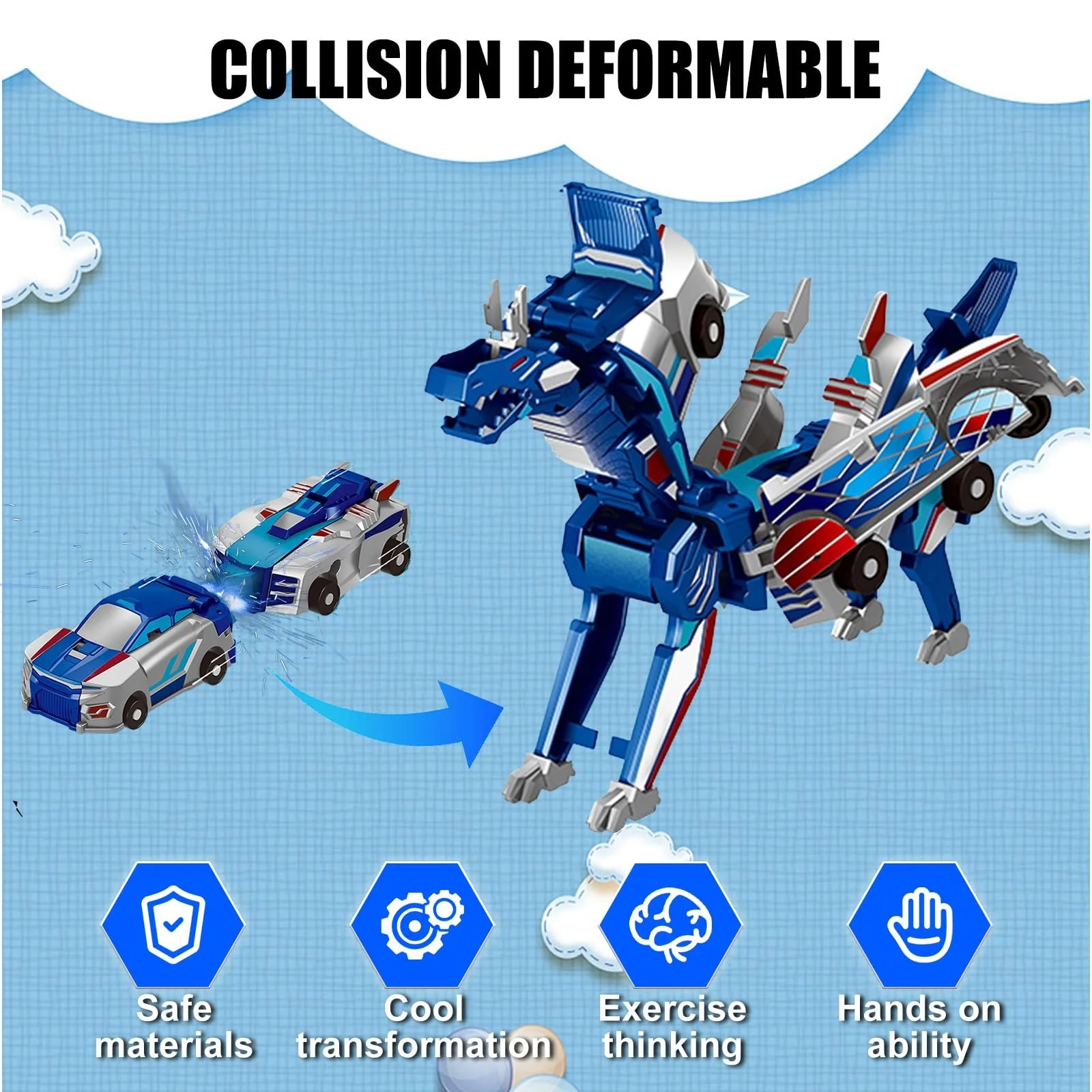 💥 2 In 1 Collision Transforming Dinosaur Car Toy - Image 6