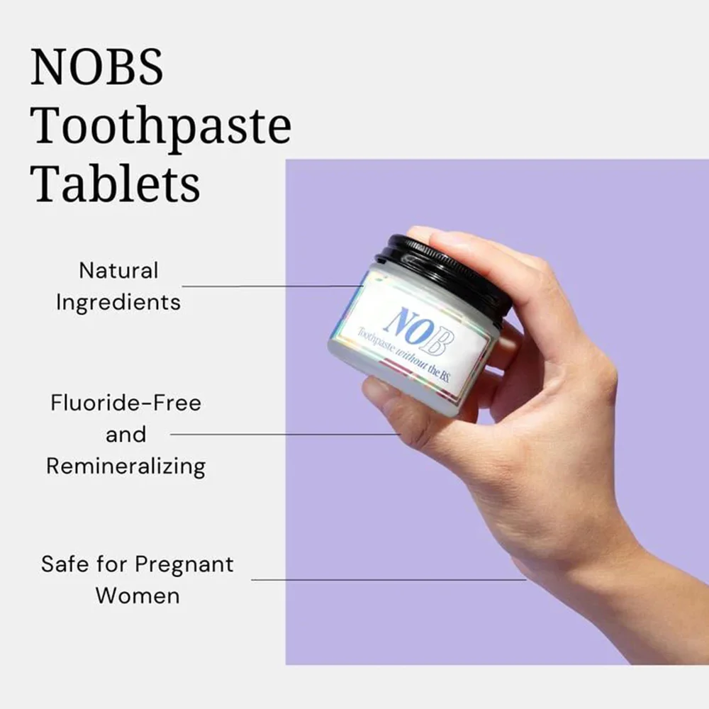 2-in-1 Toothpaste Tablets – Fresh Mint, Travel Jar (62 Ct) - Image 3