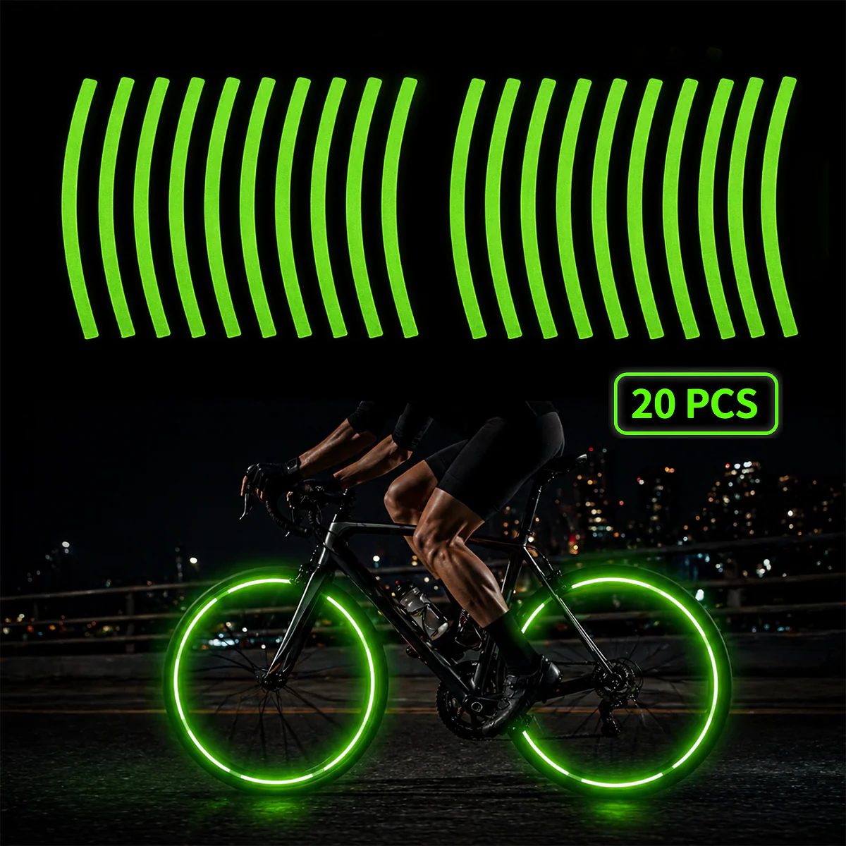20pcs Reflective Stickersfor Bicycle, Car, Cycling, Bike, Motorcycle