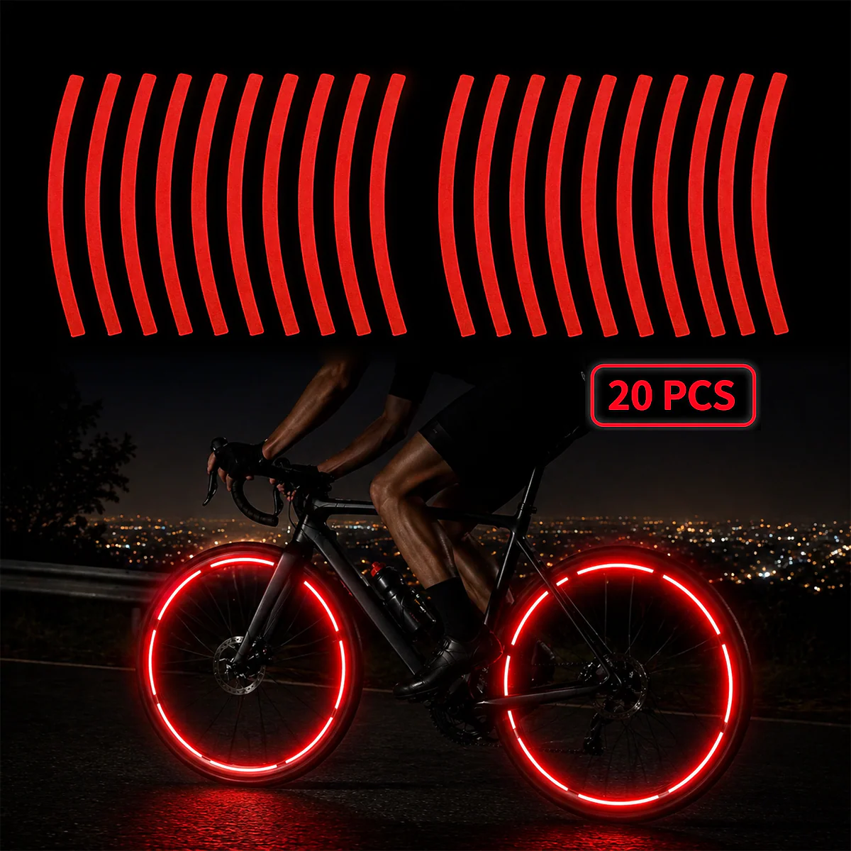 20pcs Reflective Stickersfor Bicycle, Car, Cycling, Bike, Motorcycle - Image 11
