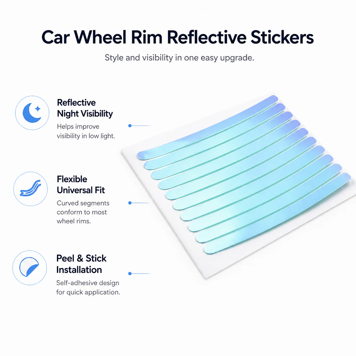 20pcs Reflective Stickersfor Bicycle, Car, Cycling, Bike, Motorcycle - Image 3