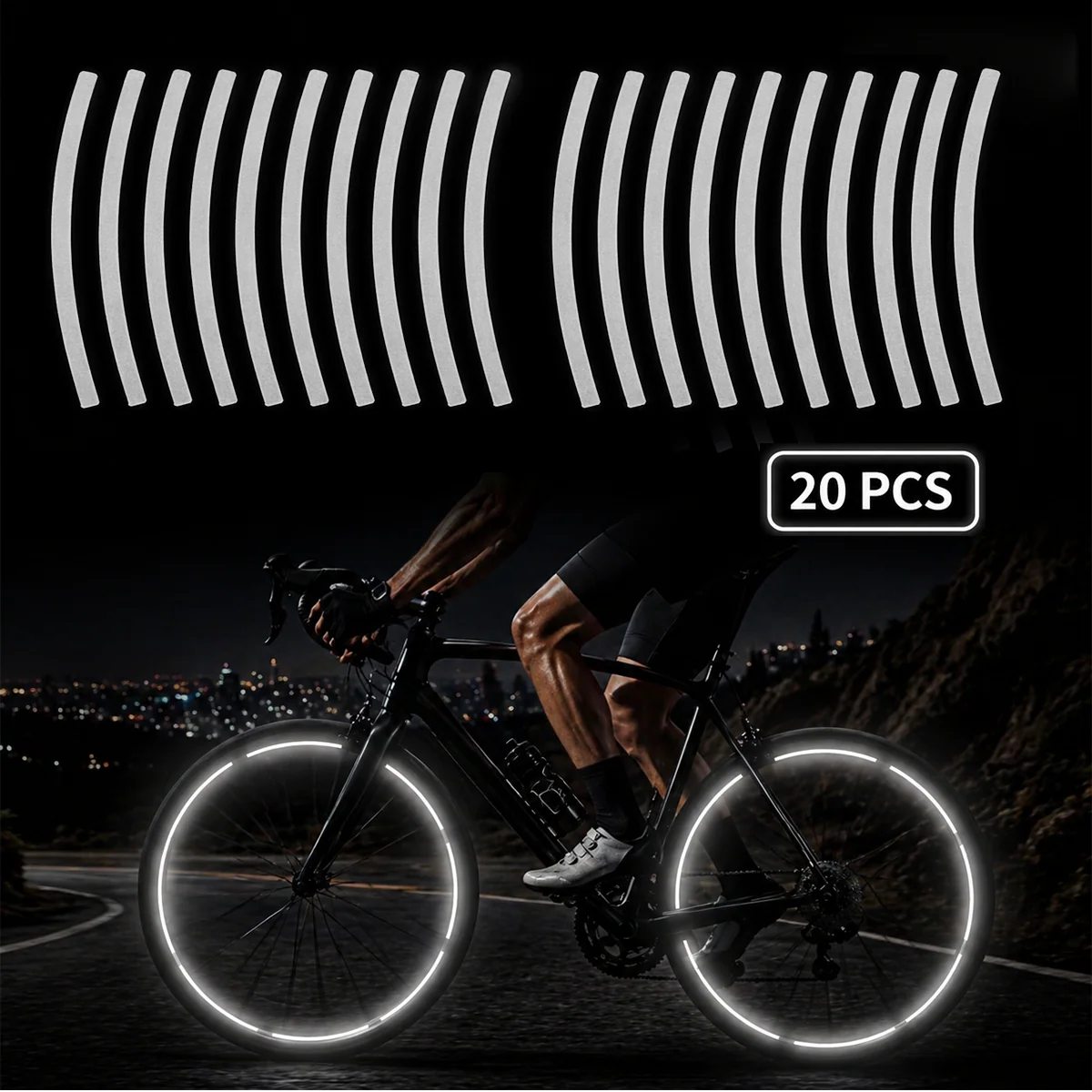 20pcs Reflective Stickersfor Bicycle, Car, Cycling, Bike, Motorcycle - Image 8