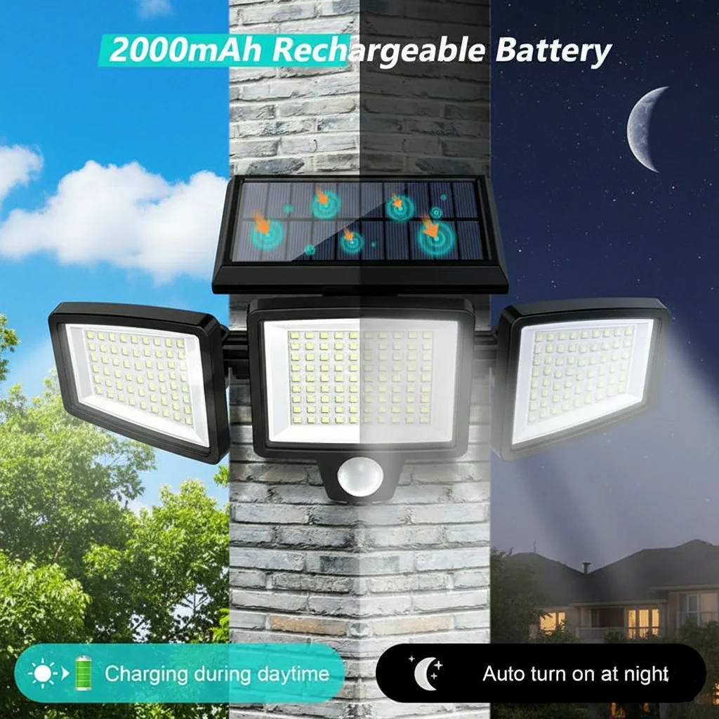 270° Wide-Angle Solar Floodlight: Remote Control & Weatherproof - Image 2