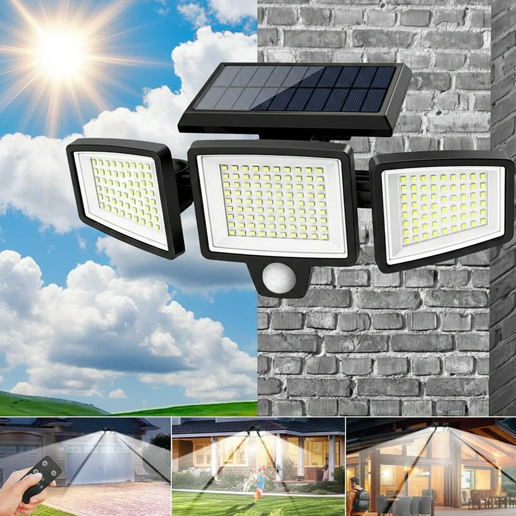270° Wide-Angle Solar Floodlight: Remote Control & Weatherproof - Image 3