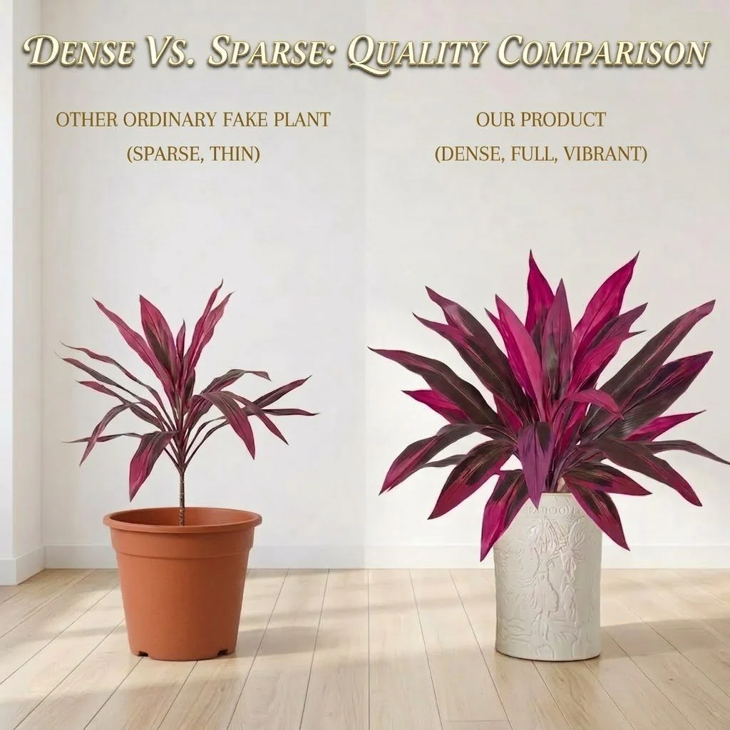 2Pcs Large Artificial Boston Fern & Dragon’s Blood Tree Plants - Image 4