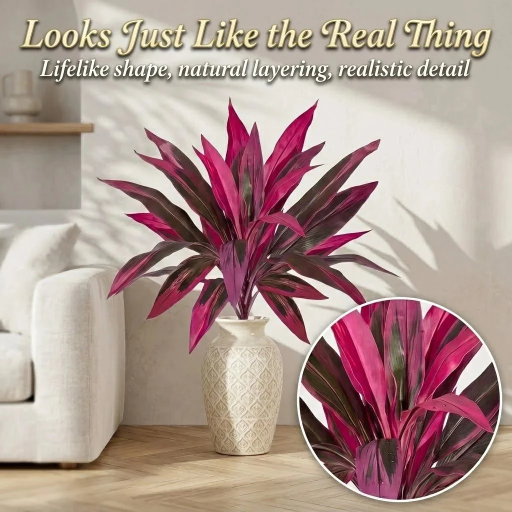 2Pcs Large Artificial Boston Fern & Dragon’s Blood Tree Plants - Image 5
