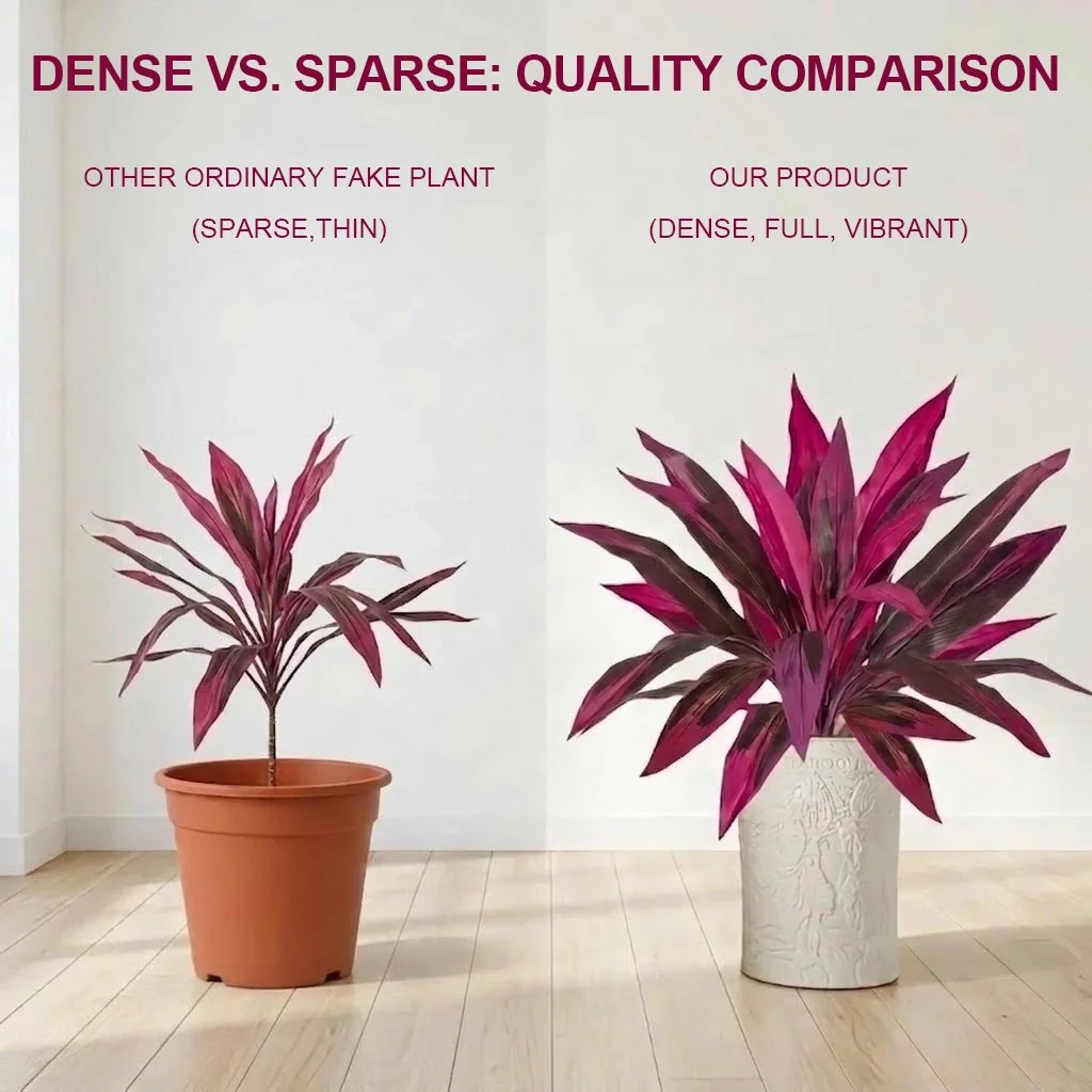 2Pcs Large Artificial Boston Fern & Dragon’s Blood Tree Plants - Image 7