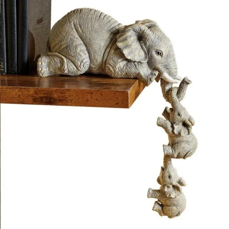 🔥Cute Elephant Hug Baby Resin Figurine Set - Image 4