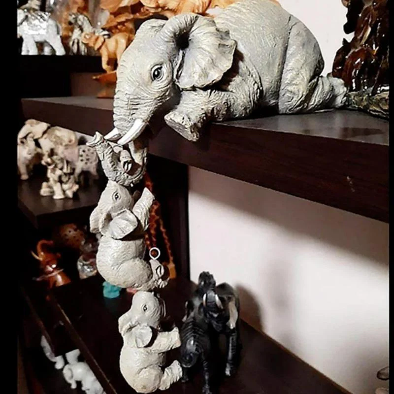 🔥Cute Elephant Hug Baby Resin Figurine Set - Image 5