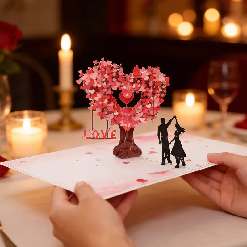 🔥3D Pop-Up Anniversary Card - Romantic Love Tree & Hearts Design💌 - Image 3
