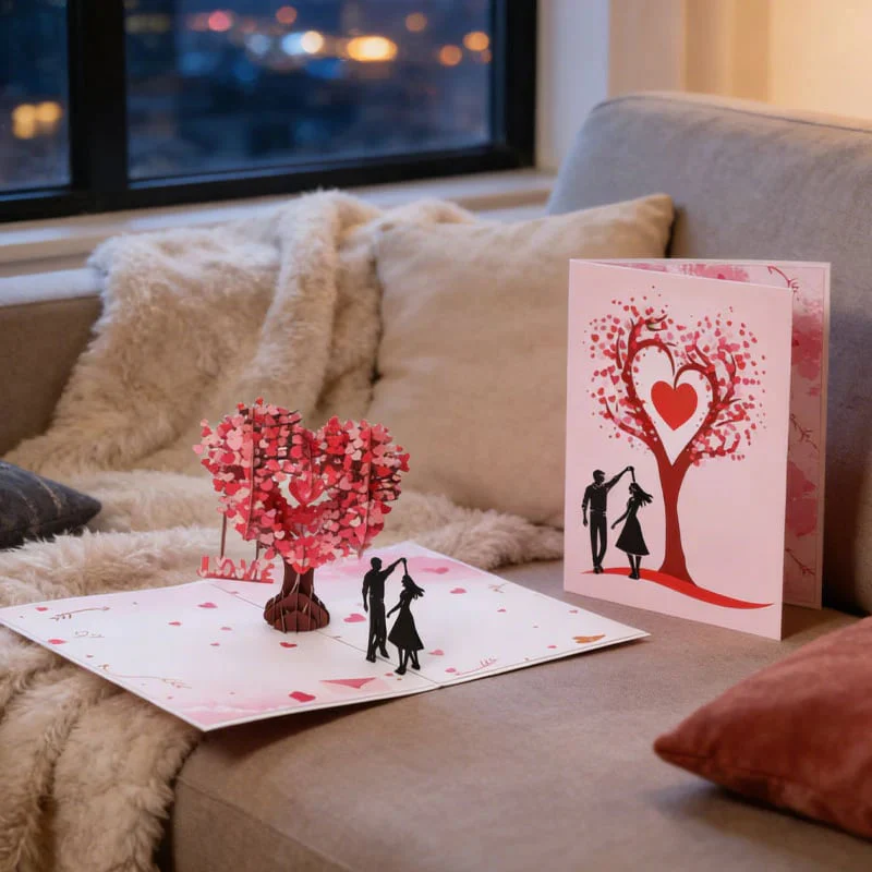 🔥3D Pop-Up Anniversary Card - Romantic Love Tree & Hearts Design💌 - Image 4