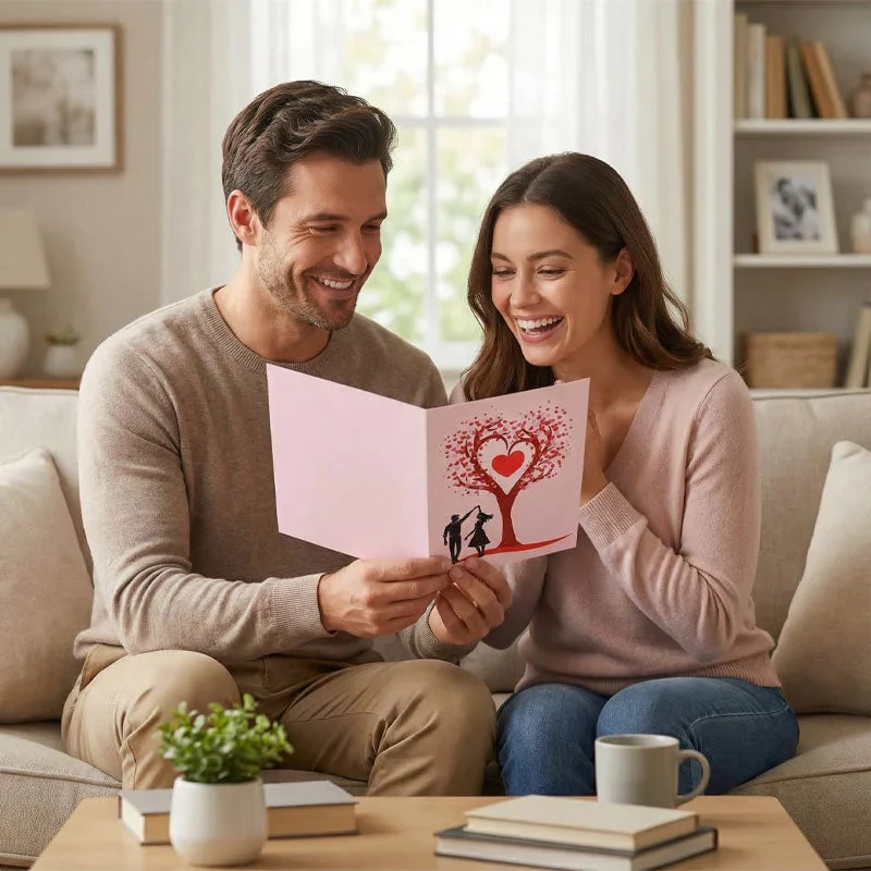 🔥3D Pop-Up Anniversary Card - Romantic Love Tree & Hearts Design💌 - Image 5