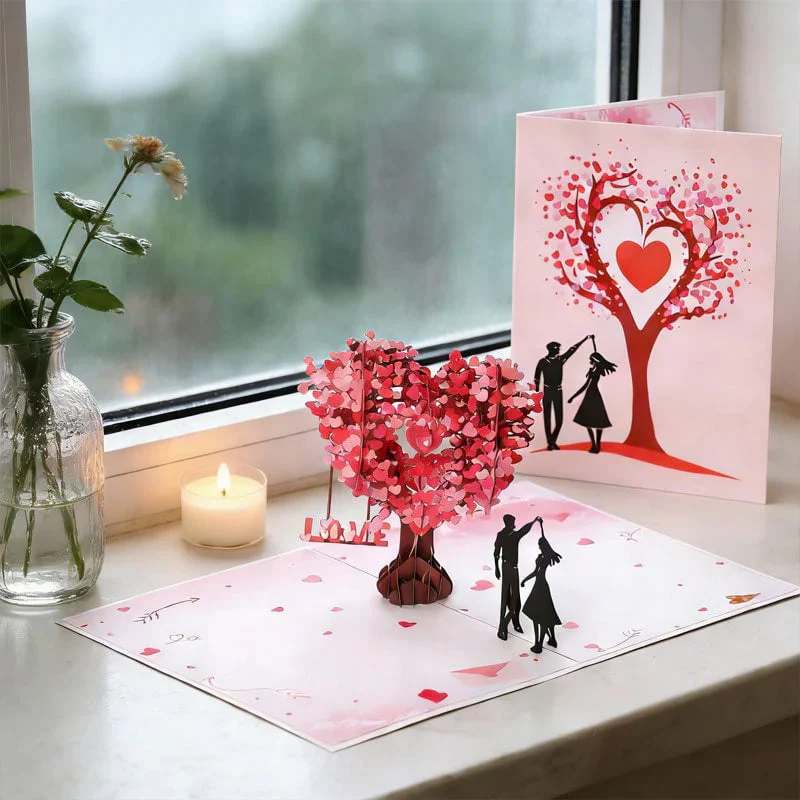 🔥3D Pop-Up Anniversary Card - Romantic Love Tree & Hearts Design💌 - Image 7