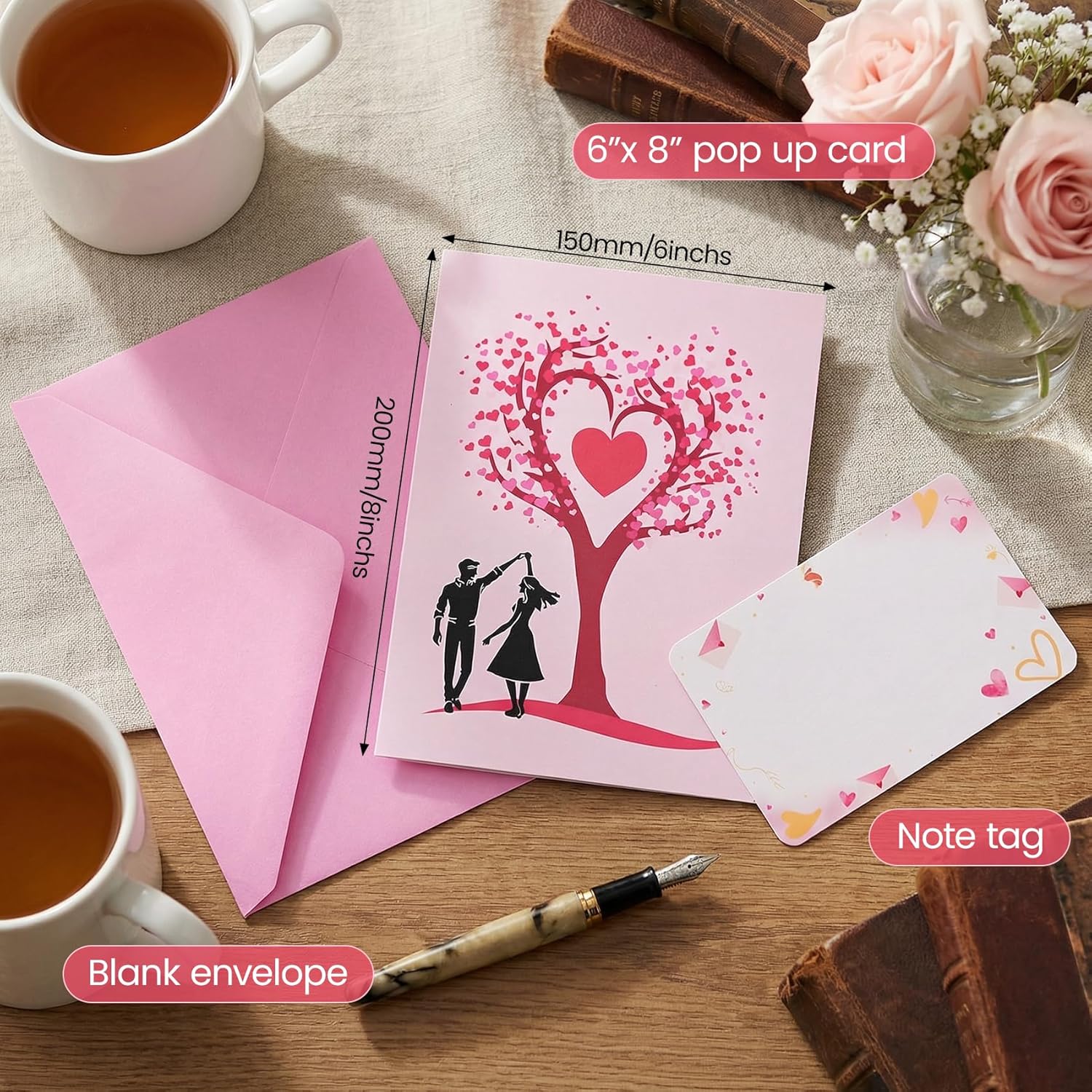 🔥3D Pop-Up Anniversary Card - Romantic Love Tree & Hearts Design💌 - Image 8