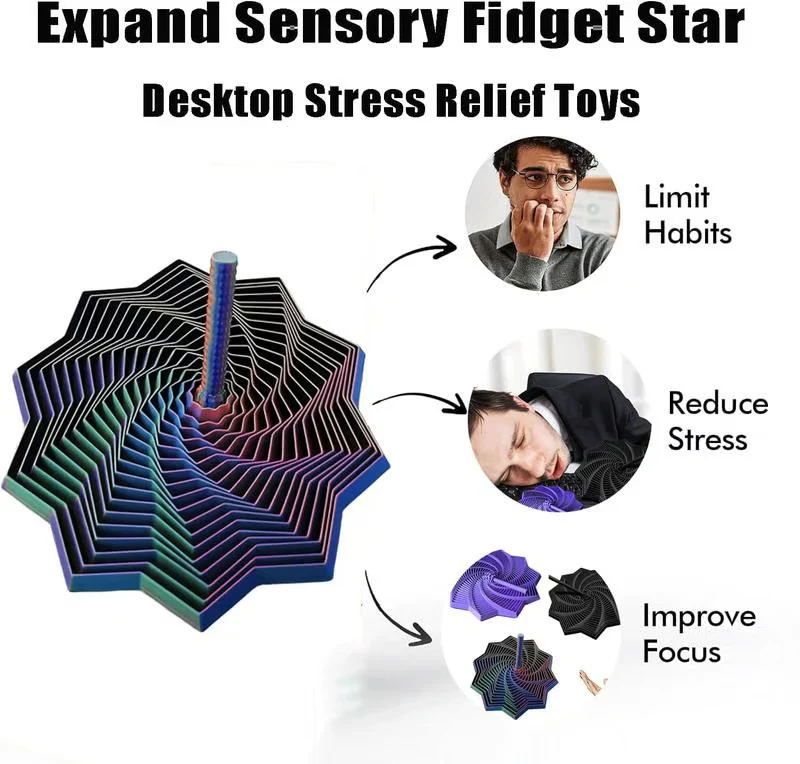3D Printed Fidget Star – Stress Relief Whirling Toy - Image 3