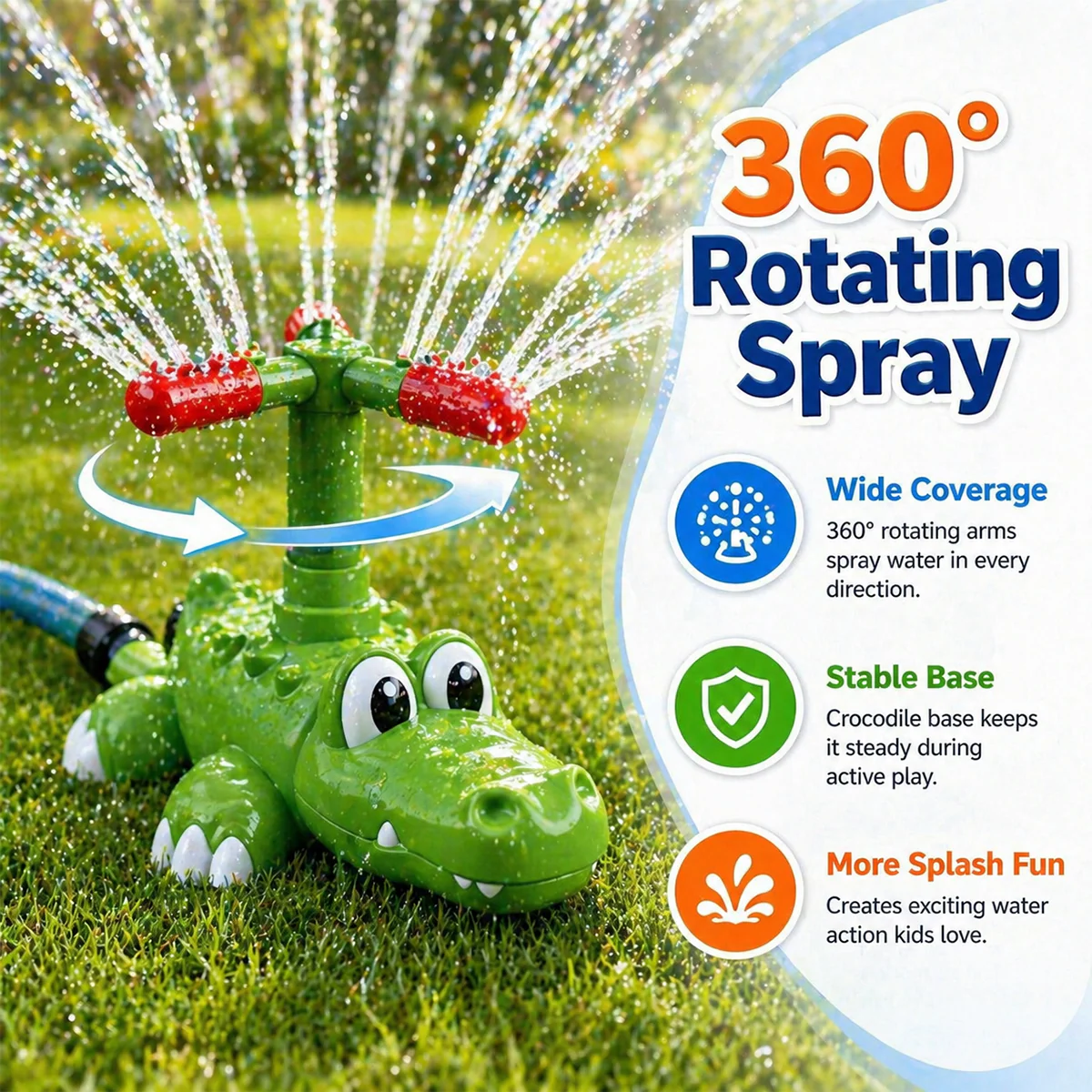 💦 4-in-1 Kids Crocodile Baseball Water Sprinkler T Ball Set & Water Ball Toy 💦 - Image 6