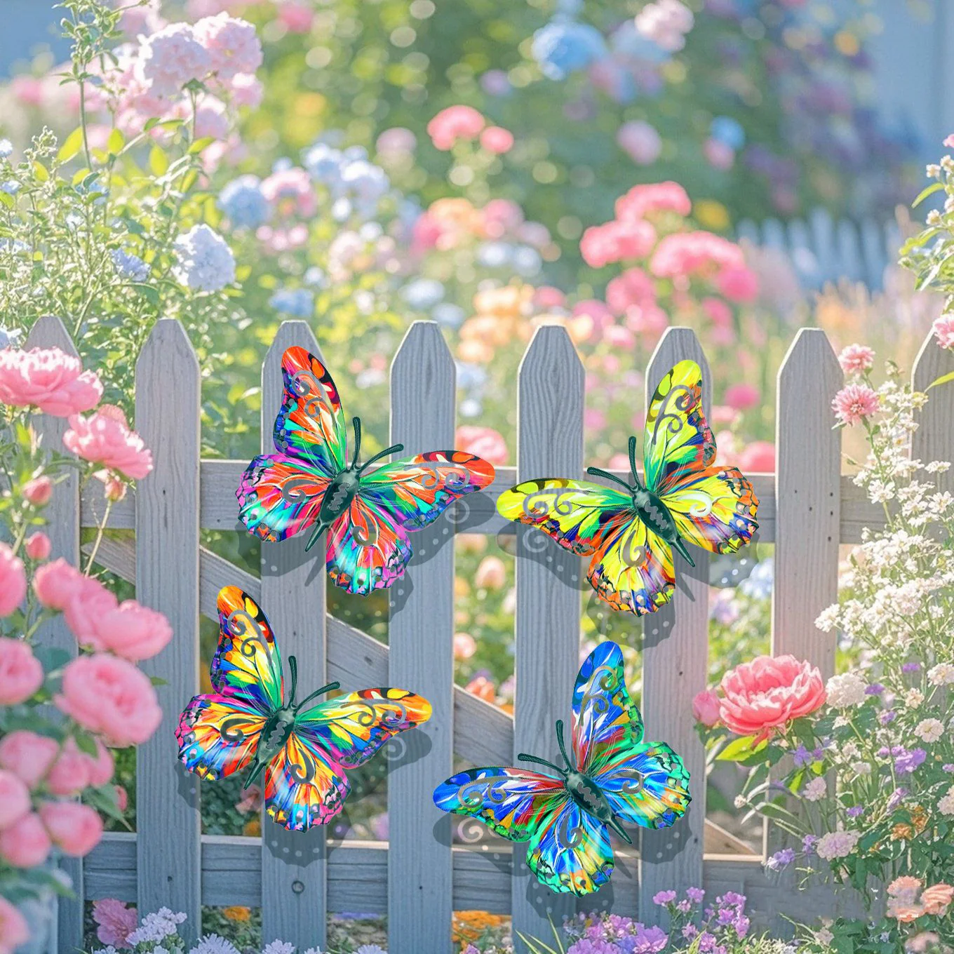 A complete set! 4Pcs Butterfly Metal Wall Decor - Image 2