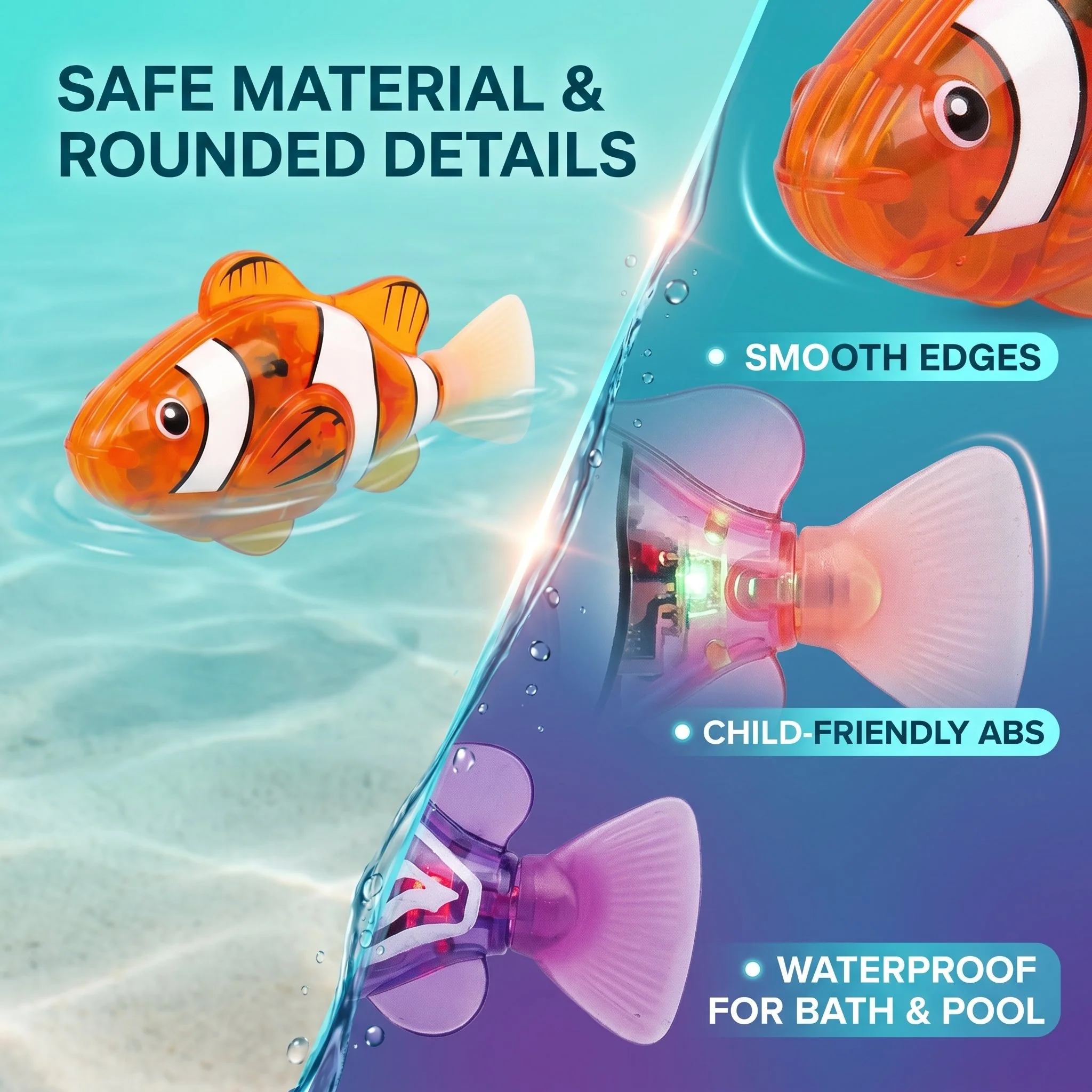 Electronic Pet Fish Bath Toy | LED Light Up | Auto-Swimming Bath Toy - Image 2