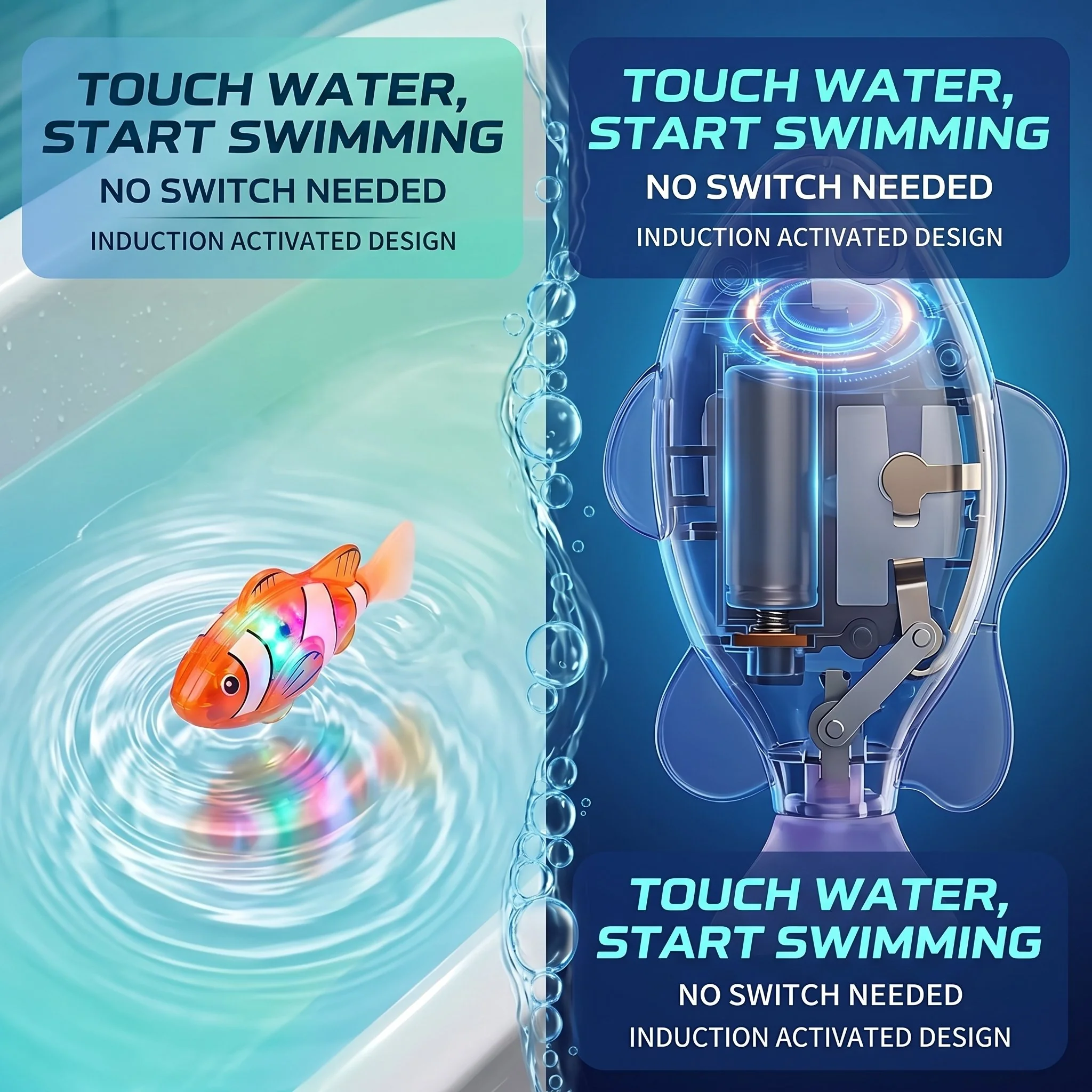 Electronic Pet Fish Bath Toy | LED Light Up | Auto-Swimming Bath Toy - Image 3