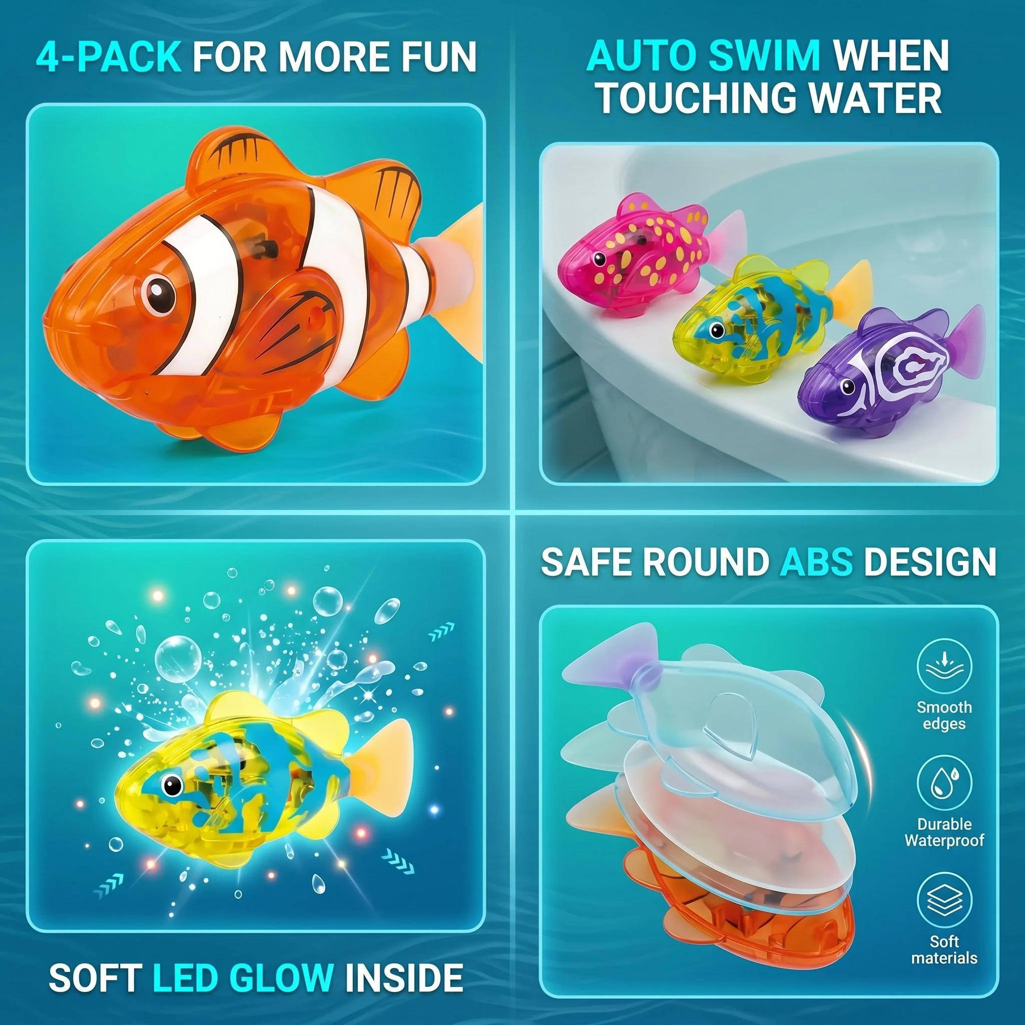 Electronic Pet Fish Bath Toy | LED Light Up | Auto-Swimming Bath Toy - Image 5
