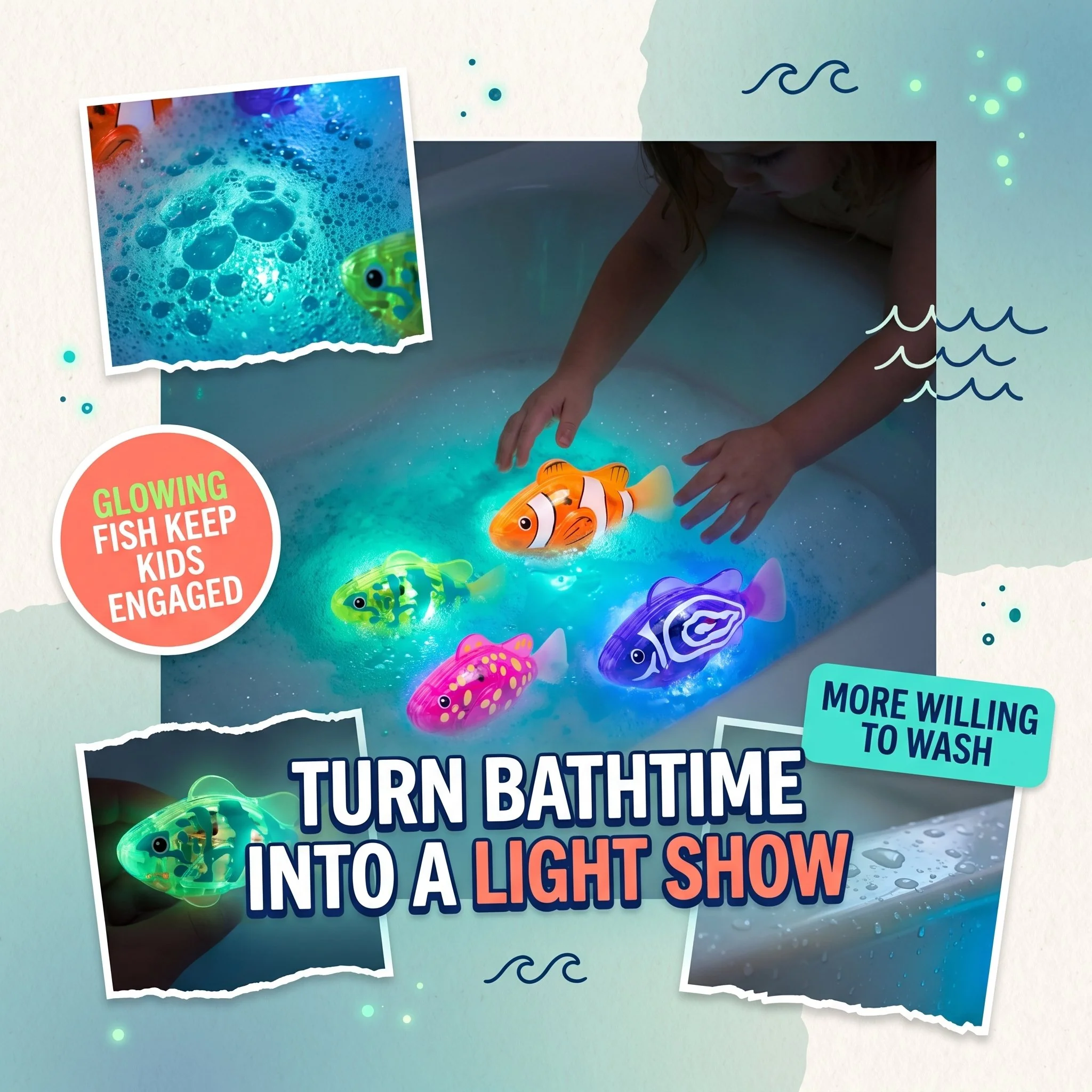 Electronic Pet Fish Bath Toy | LED Light Up | Auto-Swimming Bath Toy - Image 7