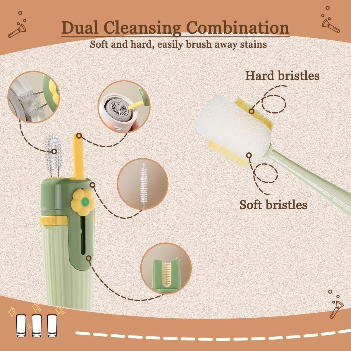 5-in-1 Multifunctional Baby Bottle Cleaning Brush Set - Image 3