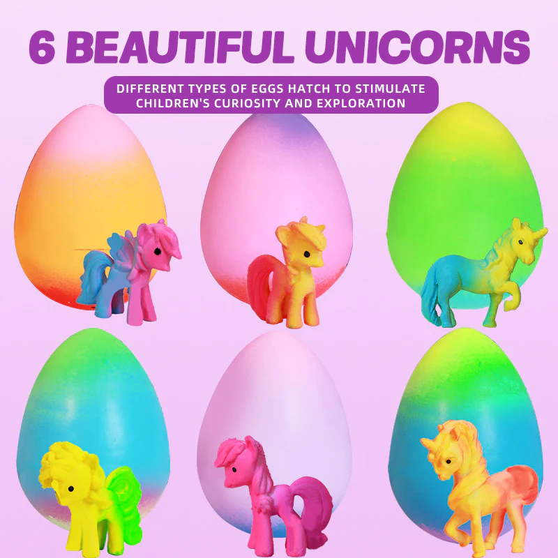 6-Pack Surprise Unicorn Eggs: Hatch & Grow Mystery Toy Set ✨ - Image 2