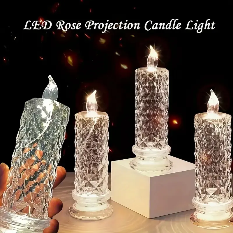 A set of 4 LED crystal candle lights ✨ - Image 5