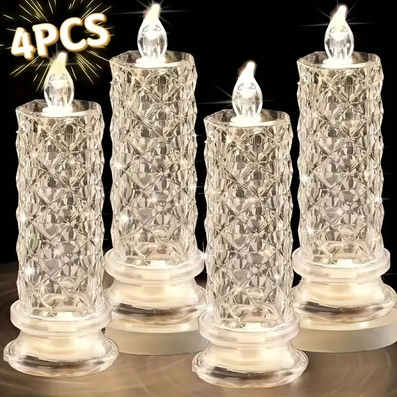 A set of 4 LED crystal candle lights ✨ - Image 6