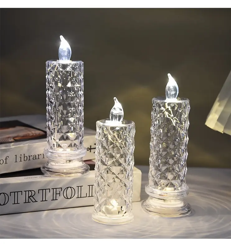 A set of 4 LED crystal candle lights ✨ - Image 8