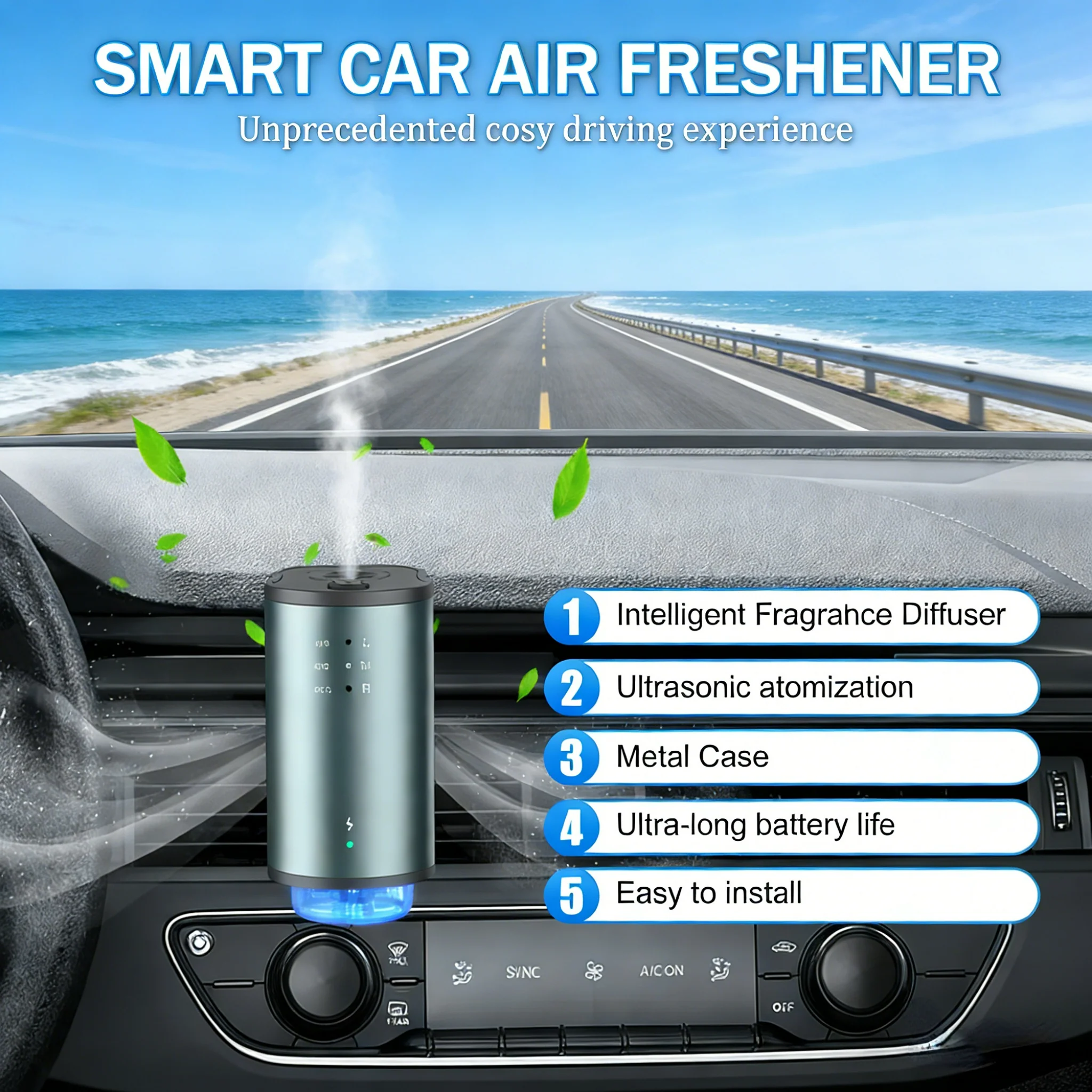 Auto-Aromatherapy Smart Car Air Freshener Diffuser with 3 Scent Options - Image 4