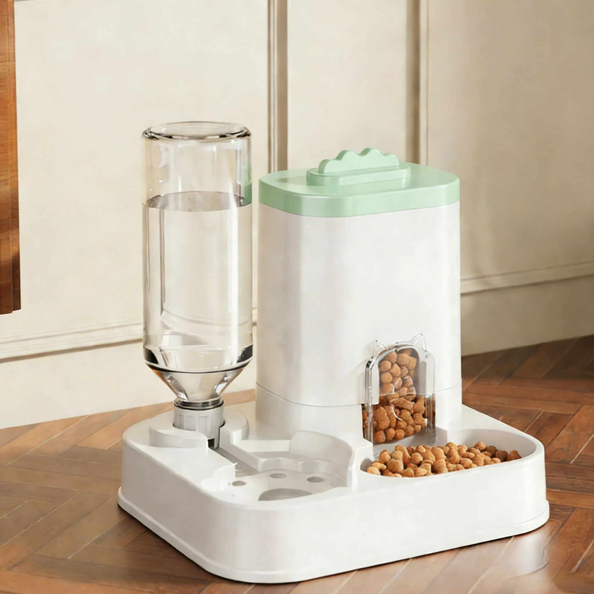 Automatic Cat & Dog Feeder Dispenser with Integrated, Pet One-Piece Design - Image 2