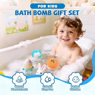 🔥🛁 Natural Bath Bombs for Kids with Mega Bubbles & Surprise Inside 🥚✨12 pcs[1 Box] - Image 2