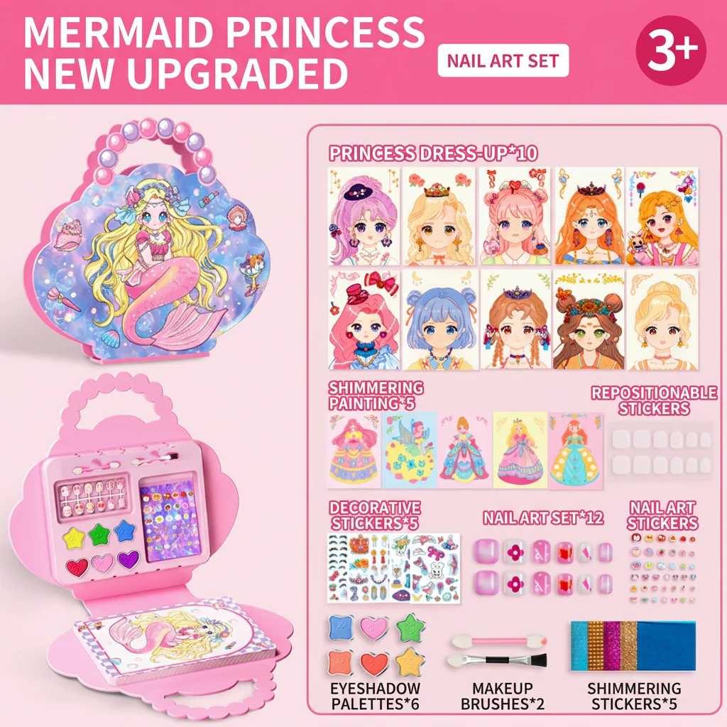👗Special Diamond Painting & Princess Book Makeup Craft Kits Foil Art Books Set Play on Paper - Image 10