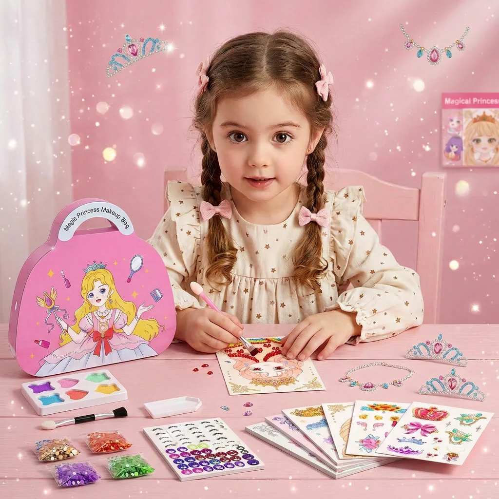 👗Special Diamond Painting & Princess Book Makeup Craft Kits Foil Art Books Set Play on Paper - Image 2