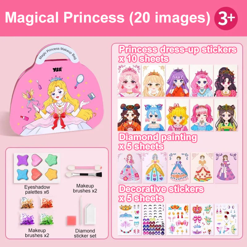 👗Special Diamond Painting & Princess Book Makeup Craft Kits Foil Art Books Set Play on Paper - Image 8