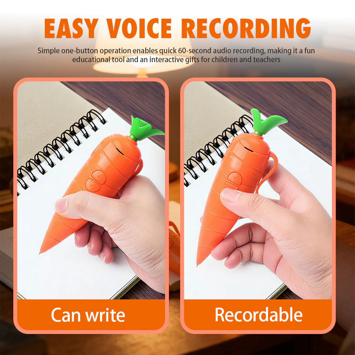 🥕🥕 Carrot That Talks: 60-Second Voice-Recording Magic Pen - Image 3