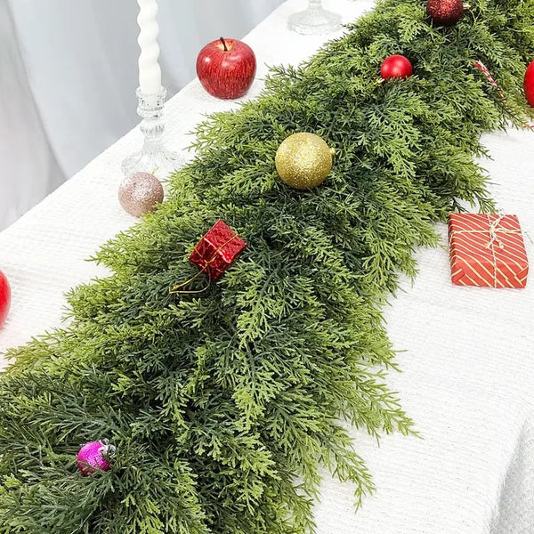 🎅⛄Christmas Artificial Cypress Leaf Vine Wreath🎄(1.8m) - Image 13