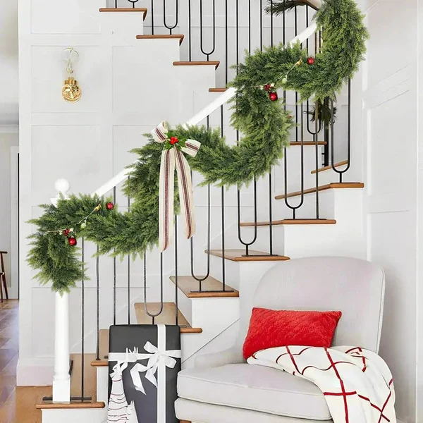 🎅⛄Christmas Artificial Cypress Leaf Vine Wreath🎄(1.8m) - Image 3