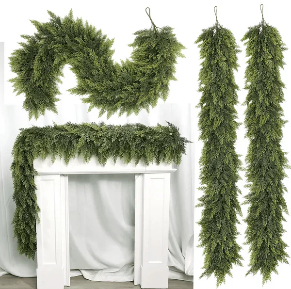 🎅⛄Christmas Artificial Cypress Leaf Vine Wreath🎄(1.8m) - Image 4