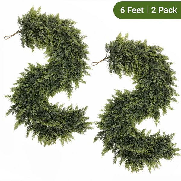 🎅⛄Christmas Artificial Cypress Leaf Vine Wreath🎄(1.8m) - Image 5