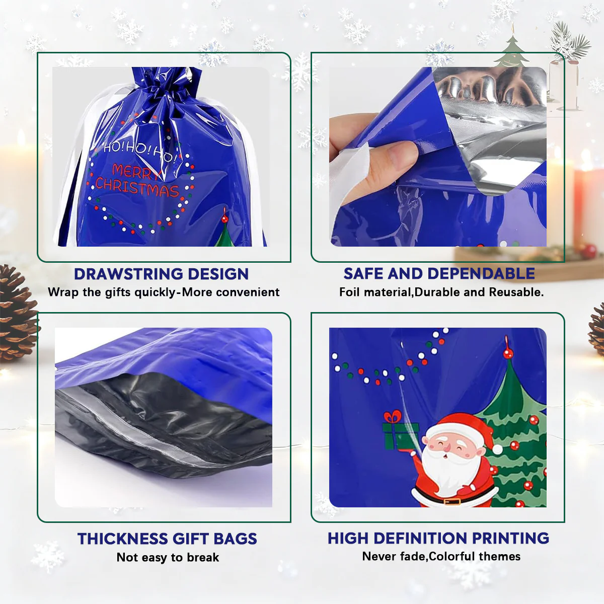 50PCS Christmas Gift Wrapping Set (25 Colorful Bags + 25 Tags) - Image 10