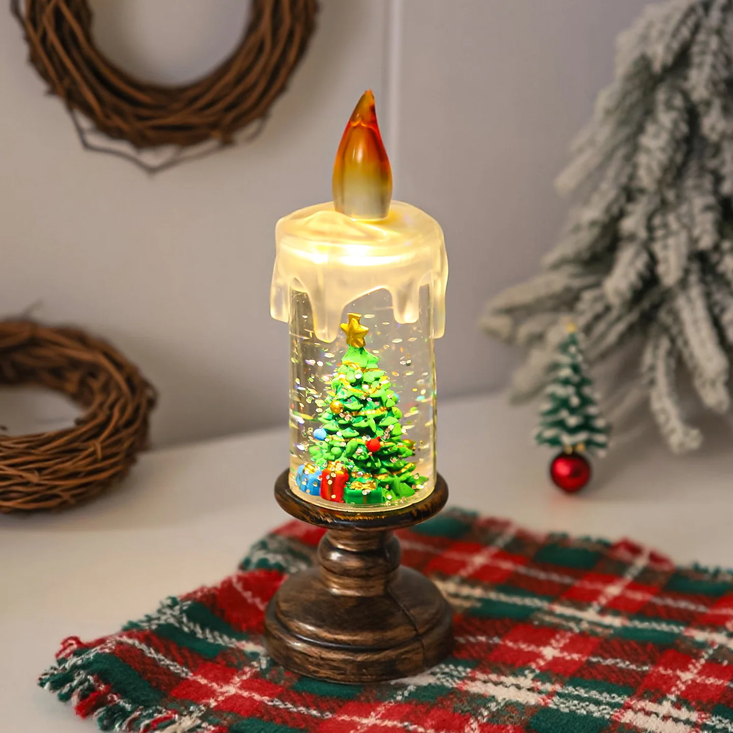 Christmas Crystal Candle Lamp Ornaments - Image 2