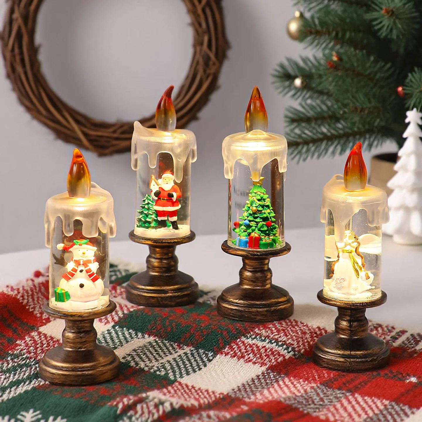Christmas Crystal Candle Lamp Ornaments - Image 7